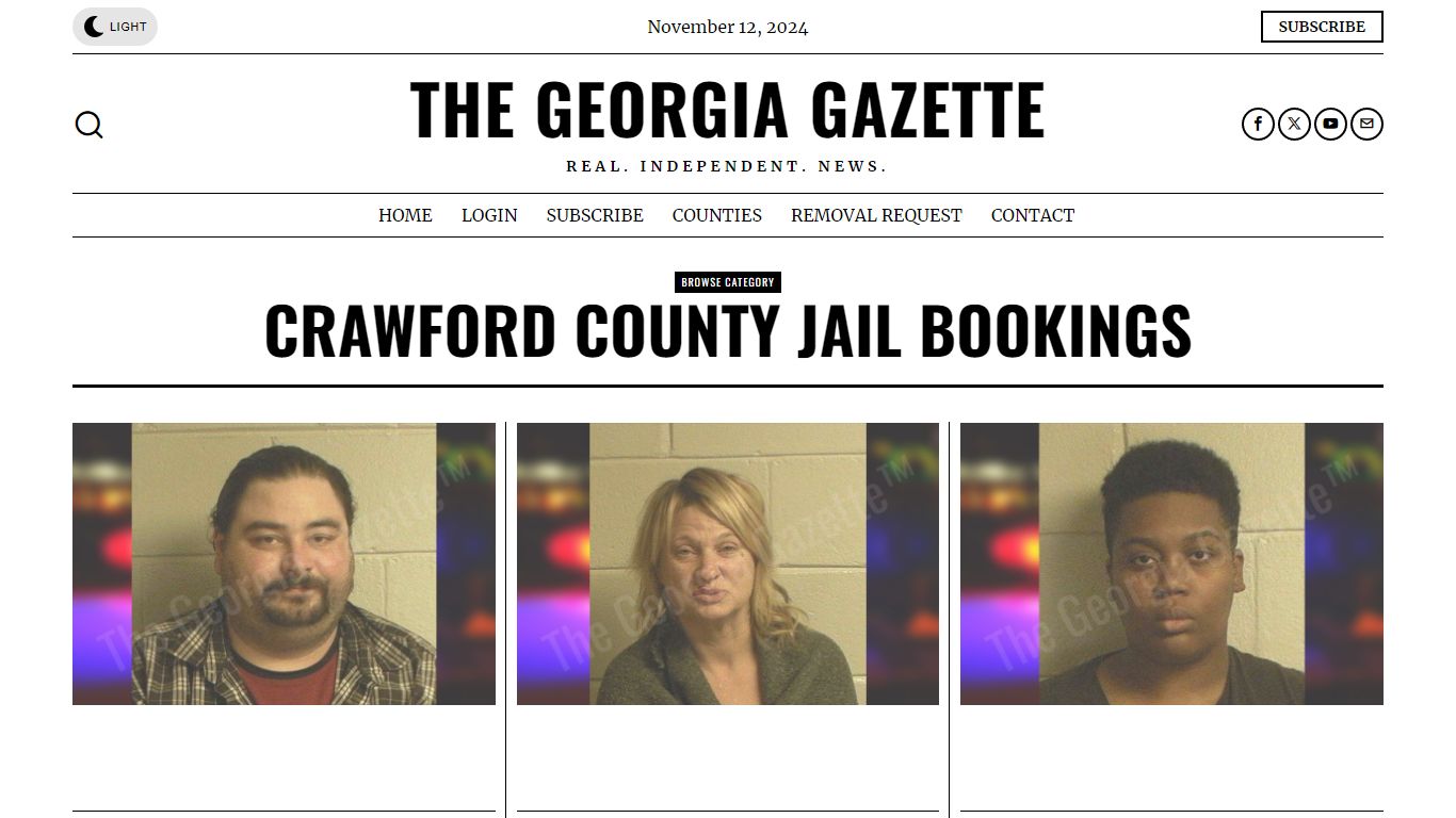 Crawford County Jail Bookings – The Georgia Gazette